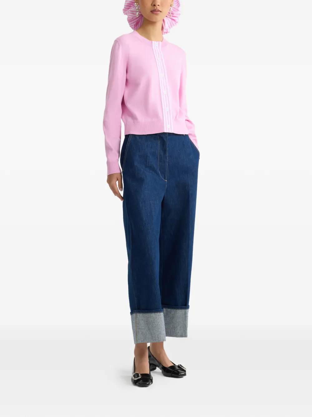 Patou Vest met gestreept detail Roze