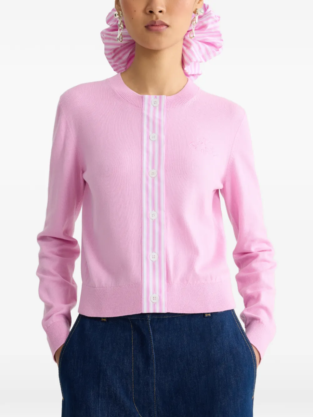 Patou Vest met gestreept detail Roze