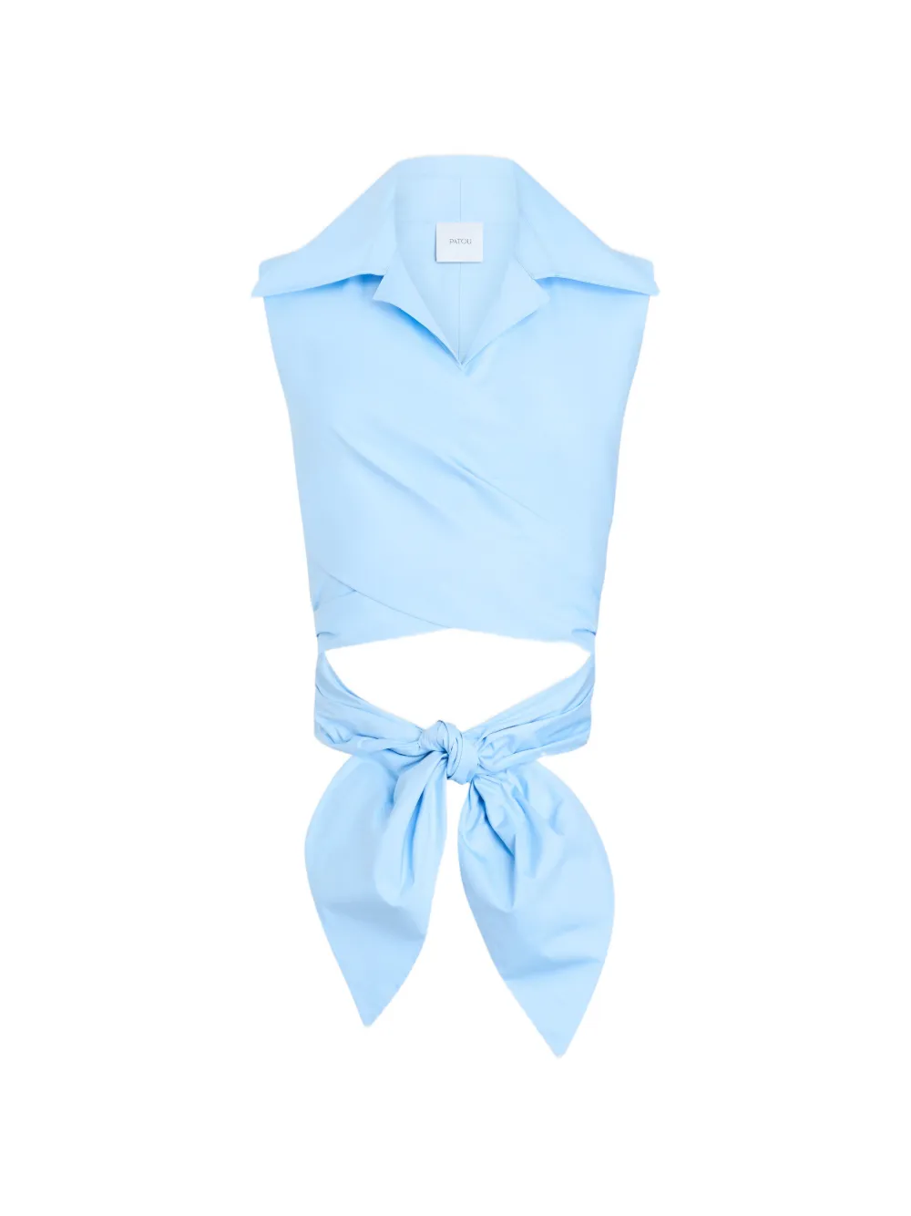 Patou Top smanicato con dettaglio drappeggiato - Blu