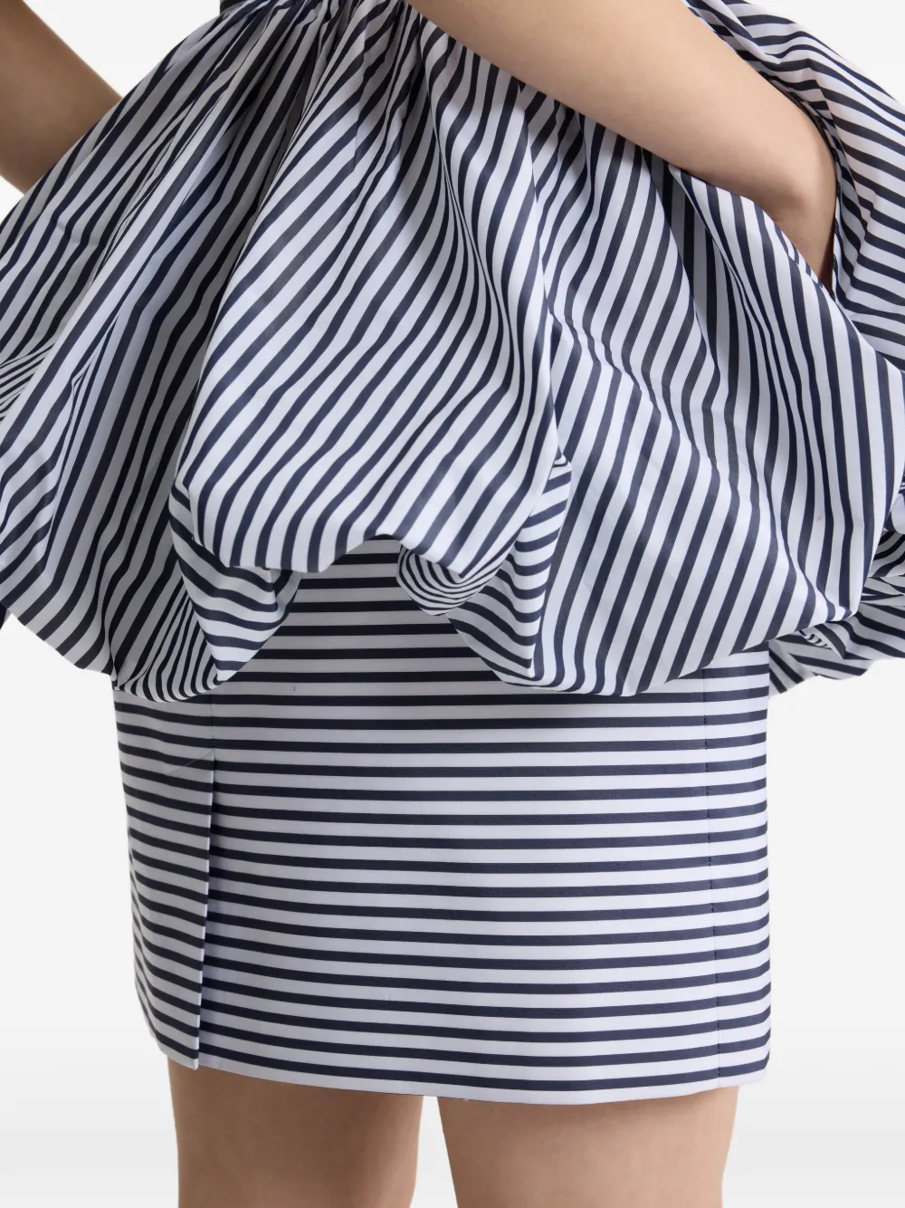 Striped Peplum Mini Fitted Skirt