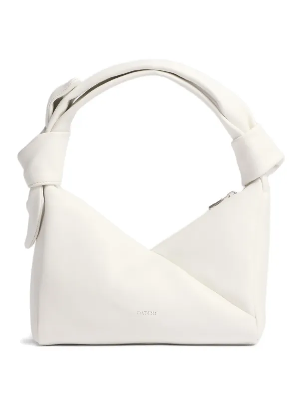Patou Bonbonnette Knot-detail Shoulder Bag in White
