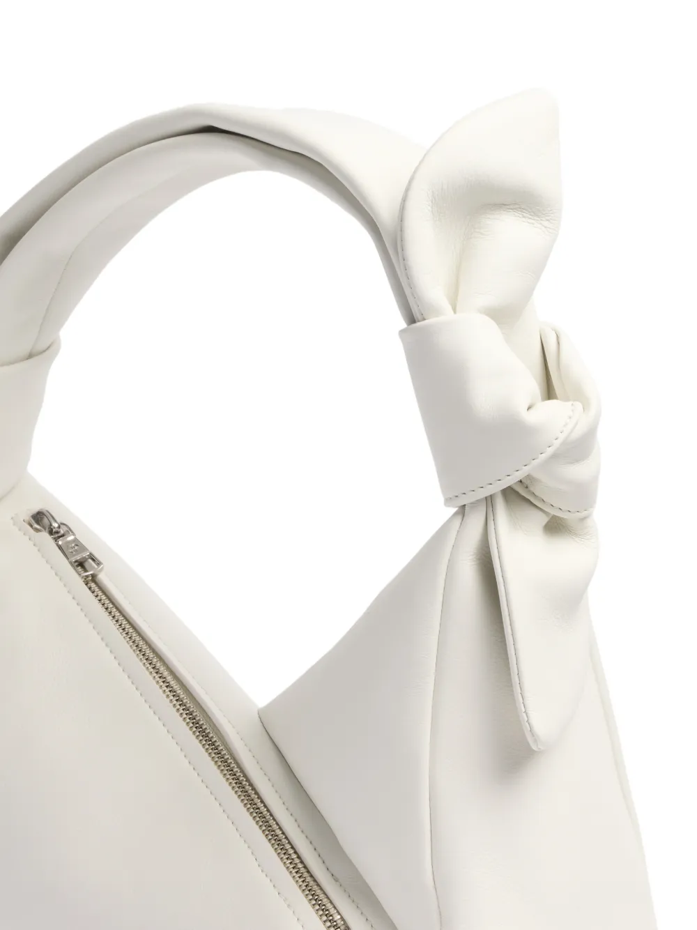 Patou Bonbonnette Knot-detail Shoulder Bag in White, view 3