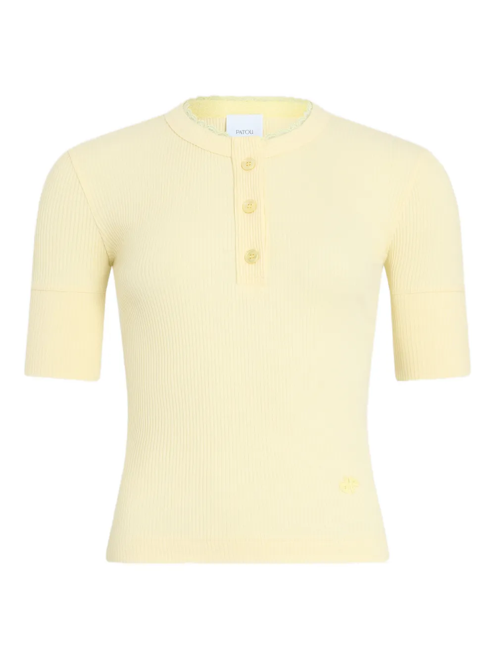 Patou buttoned ribbed T-shirt · XS
