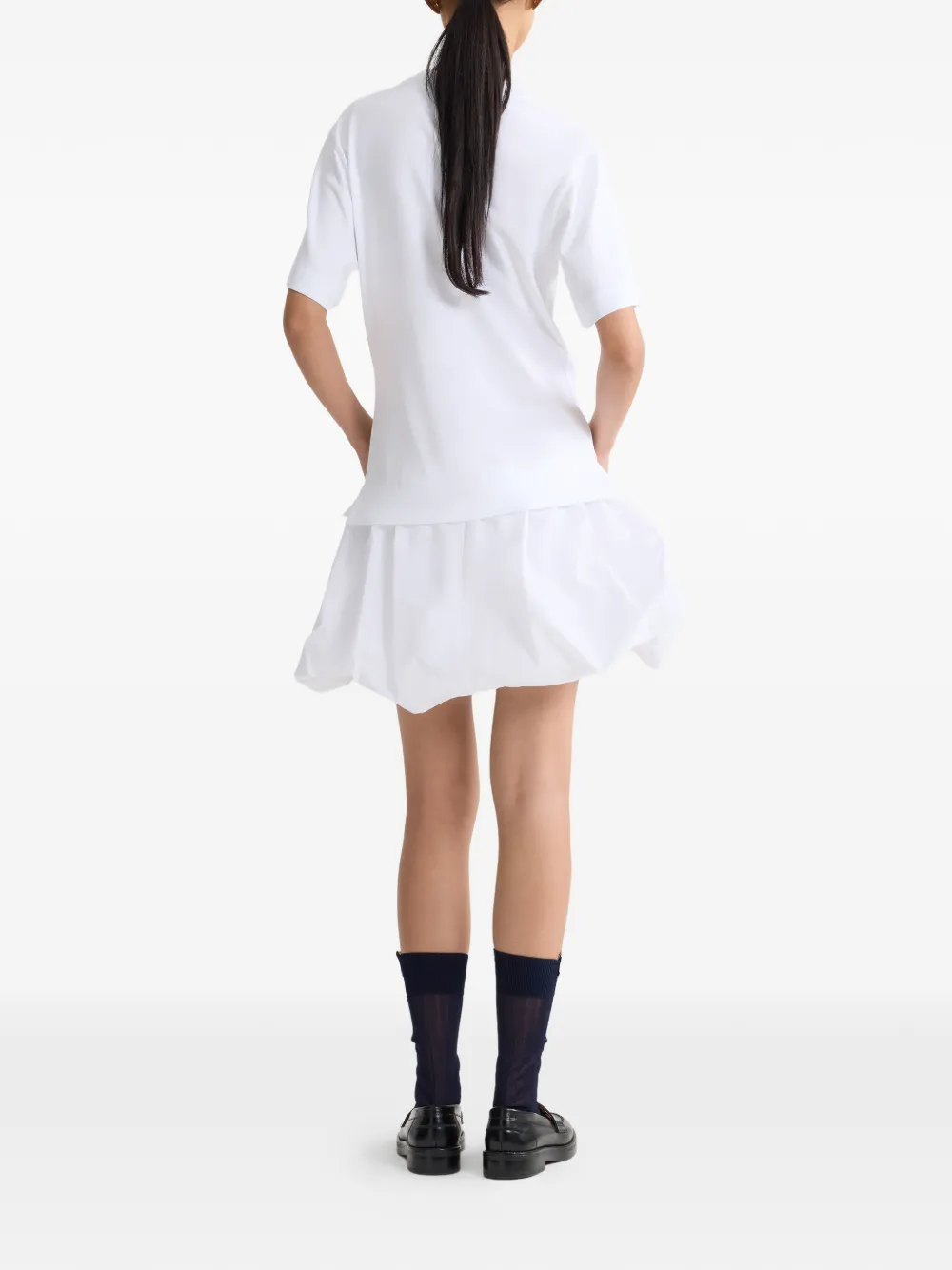  Patou Short-sleeves Mini Dress - White 