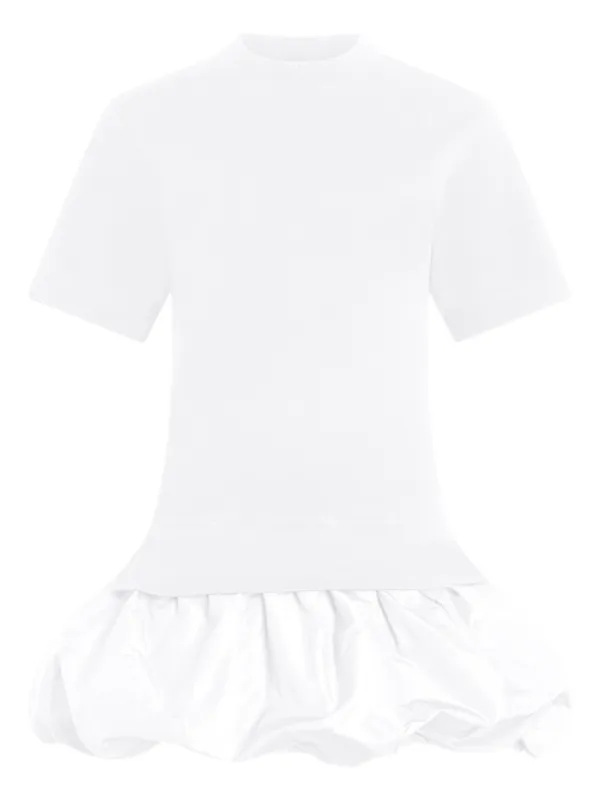 Patou Short-sleeves Mini Dress in White