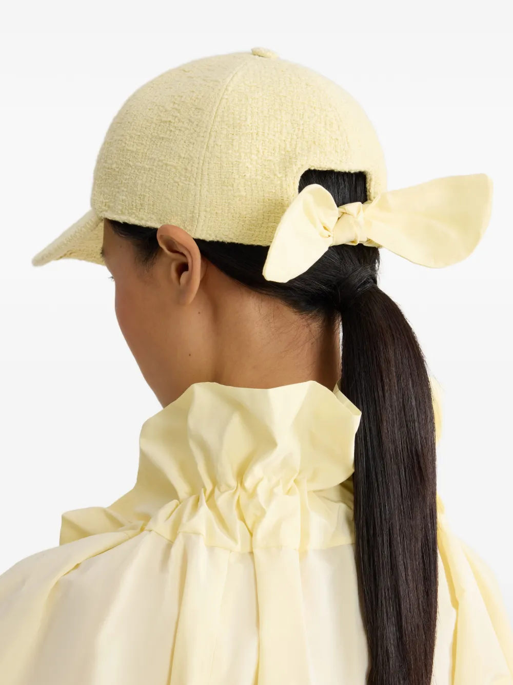 Patou logo-embroidered bow-detail cap - Geel