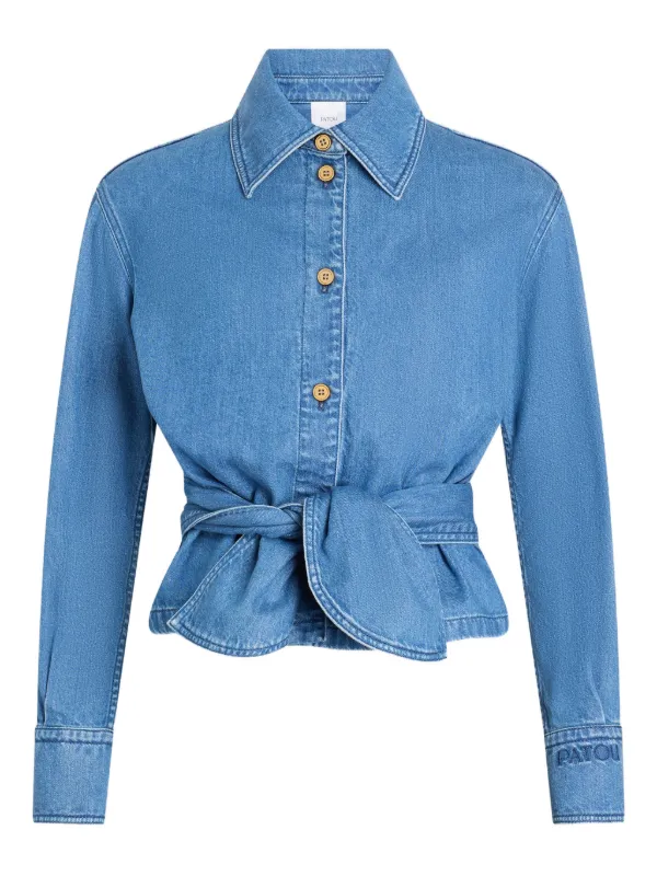 PATOU シャツ　美品 Patou ノット シャツ | ブルー | FARFETCH JP