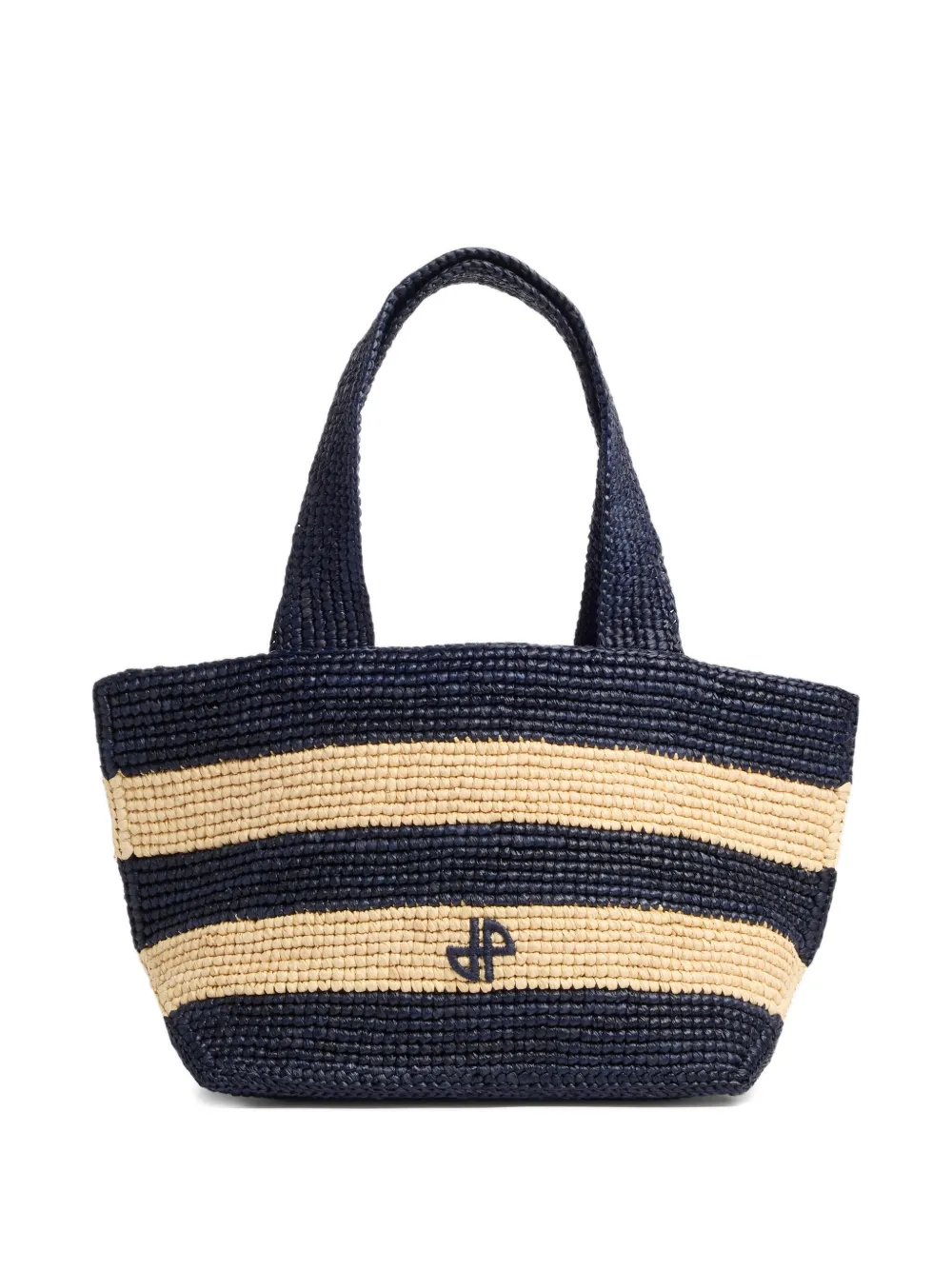 Patou Borsa tote PM Trapeze a righe - Blu