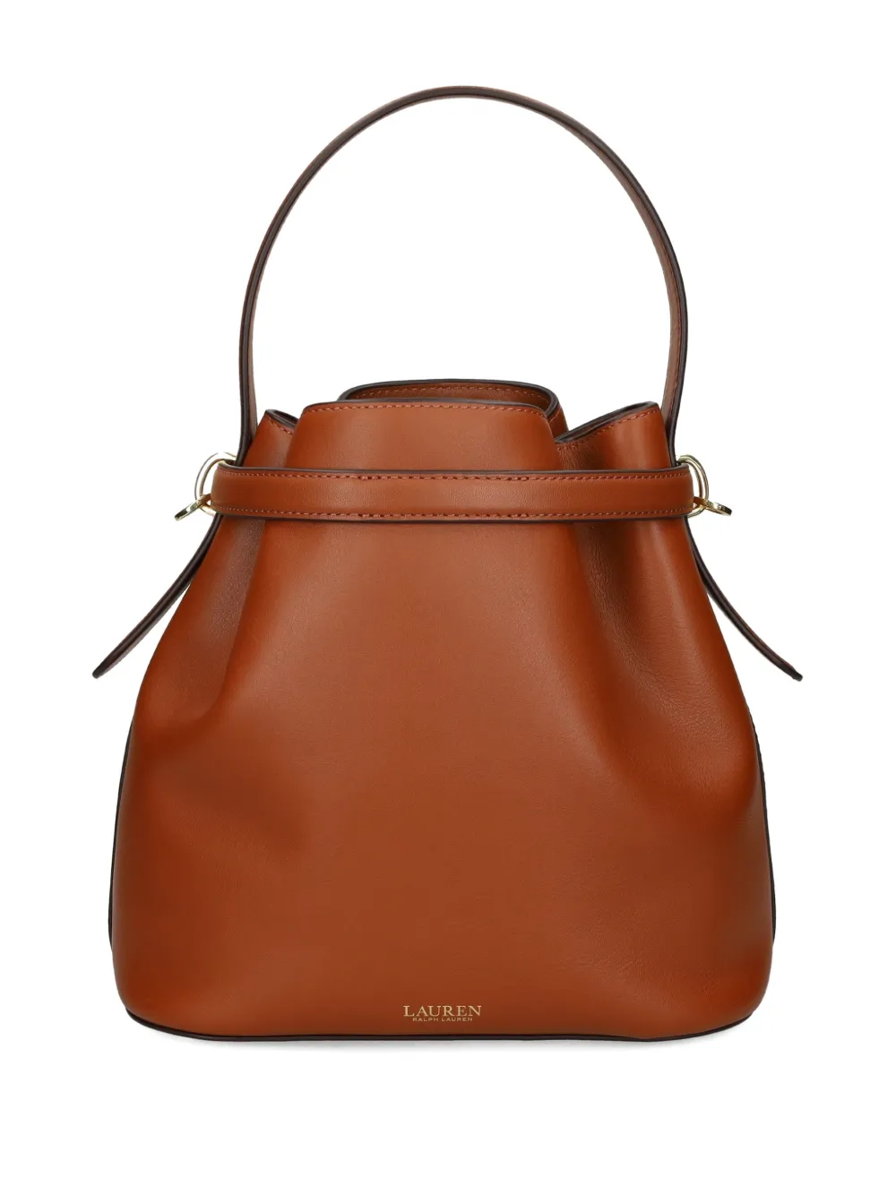 Lauren Ralph Lauren Leren bucket-tas Bruin