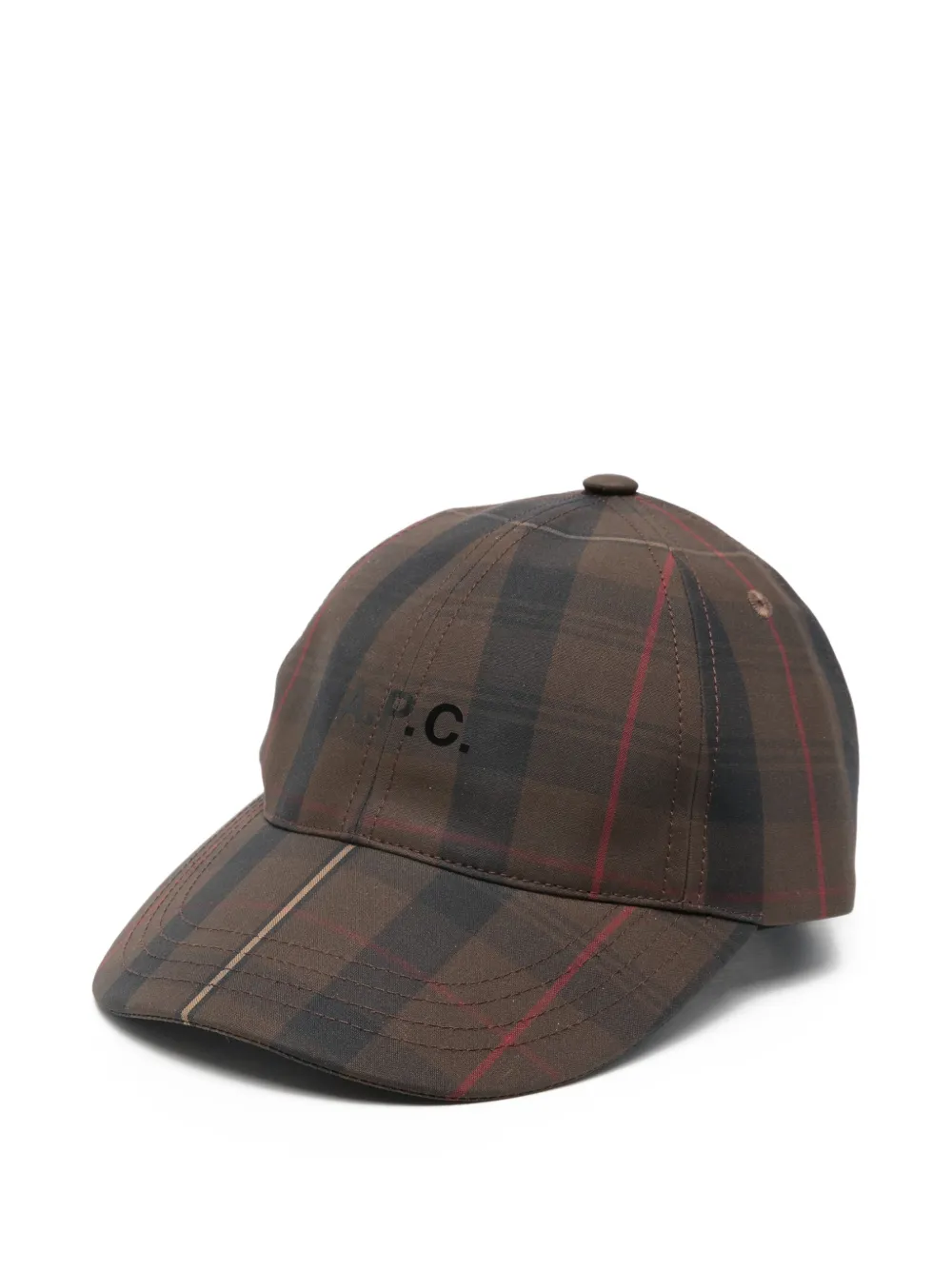 A.P.C. plaid-pattern baseball cap | marron | Image 1