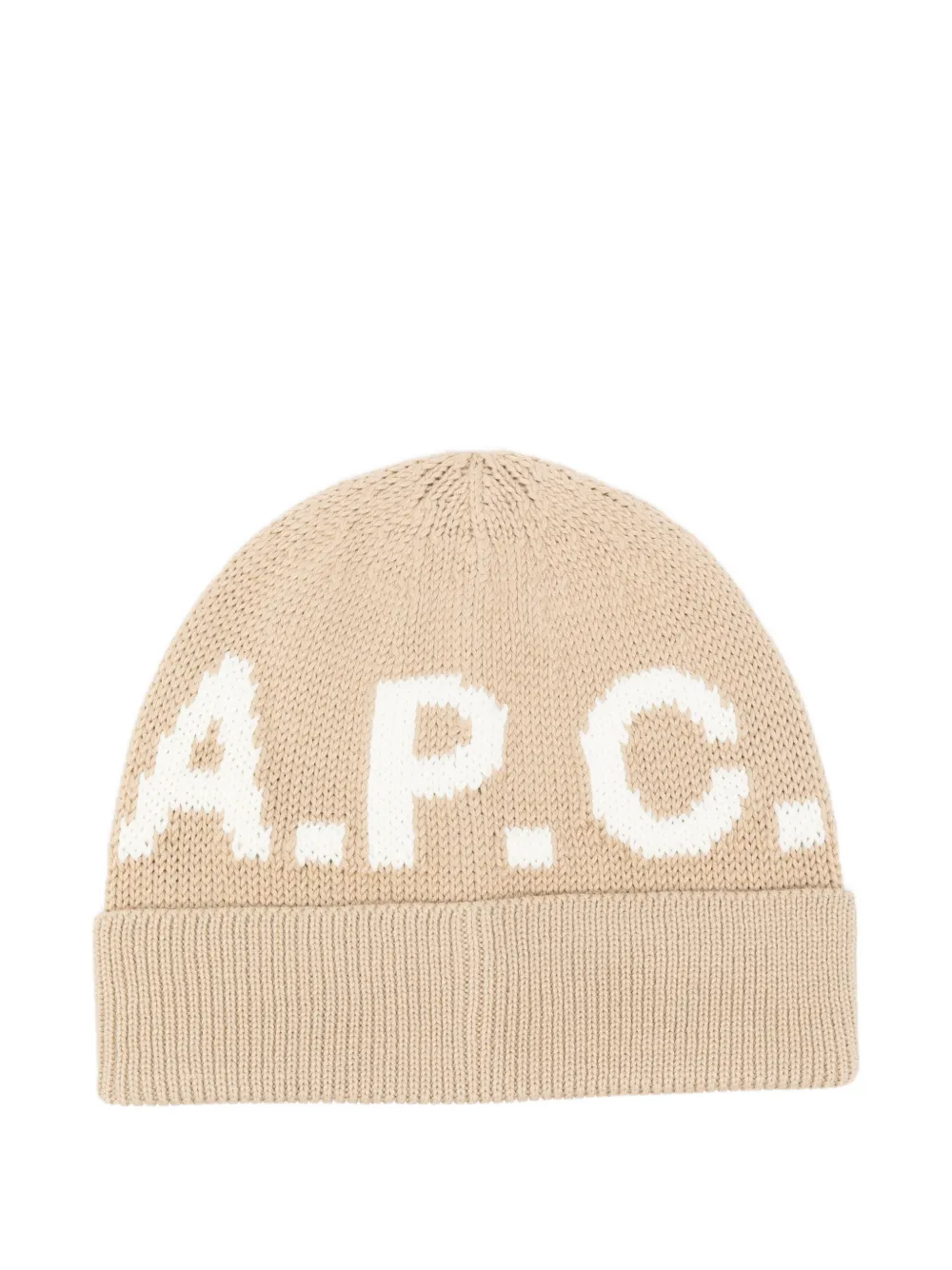 A.P.C. logo-embellishment beanie - Nude