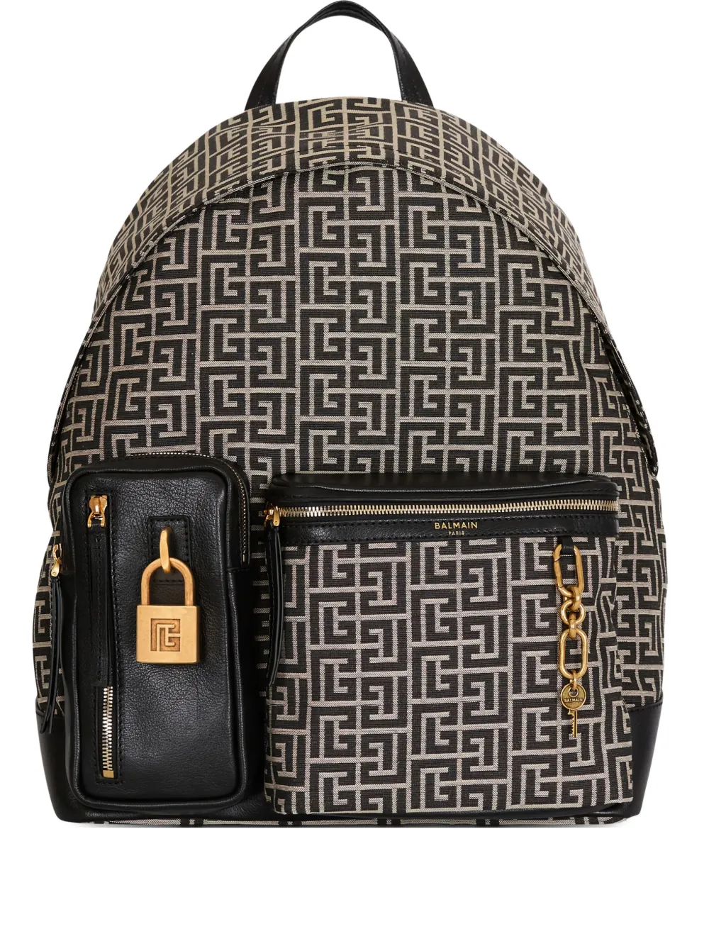 Balmain Zaino Pulse con monogramma jacquard - Nero