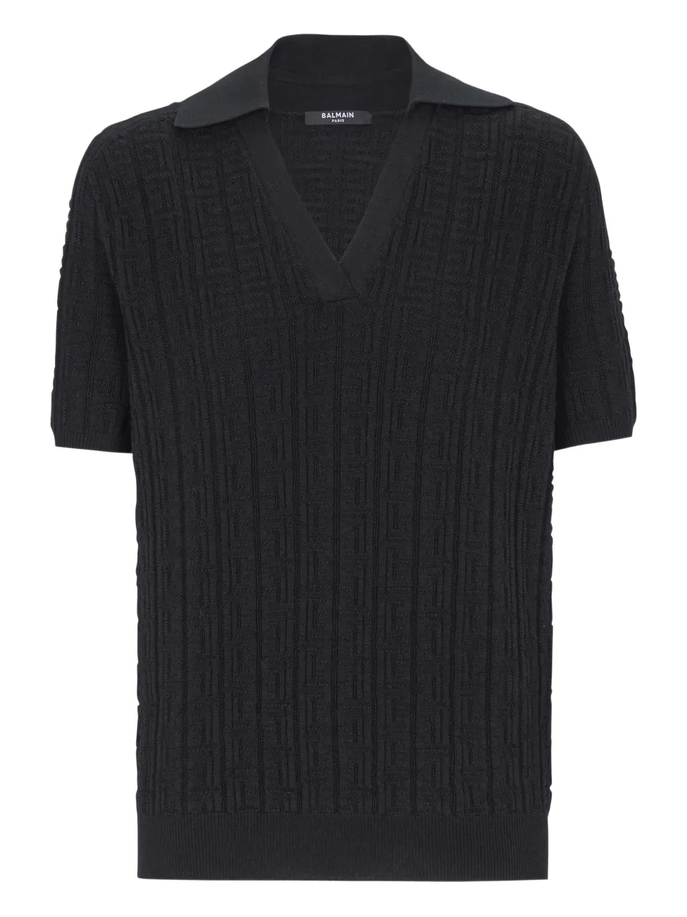 Balmain Top con monogramma jacquard - Nero