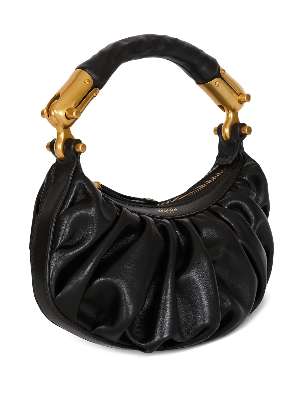 Balmain Ebene leren mini-shopper Zwart