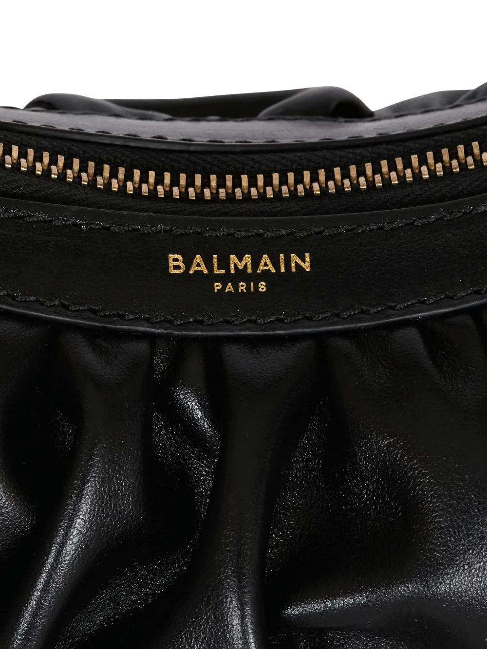 Balmain Ebene leren mini-shopper Zwart