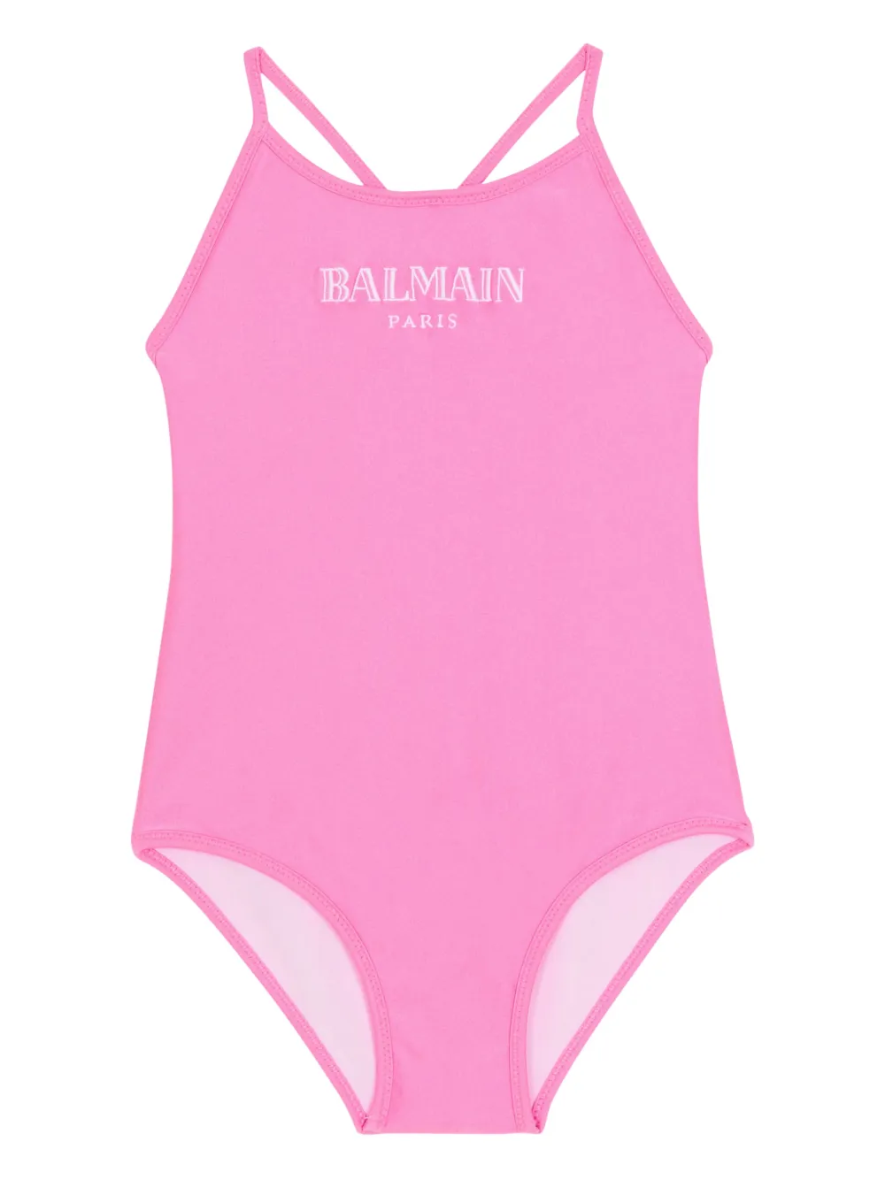 Balmain Kids Costume da bagno con spalline sottili - Rosa