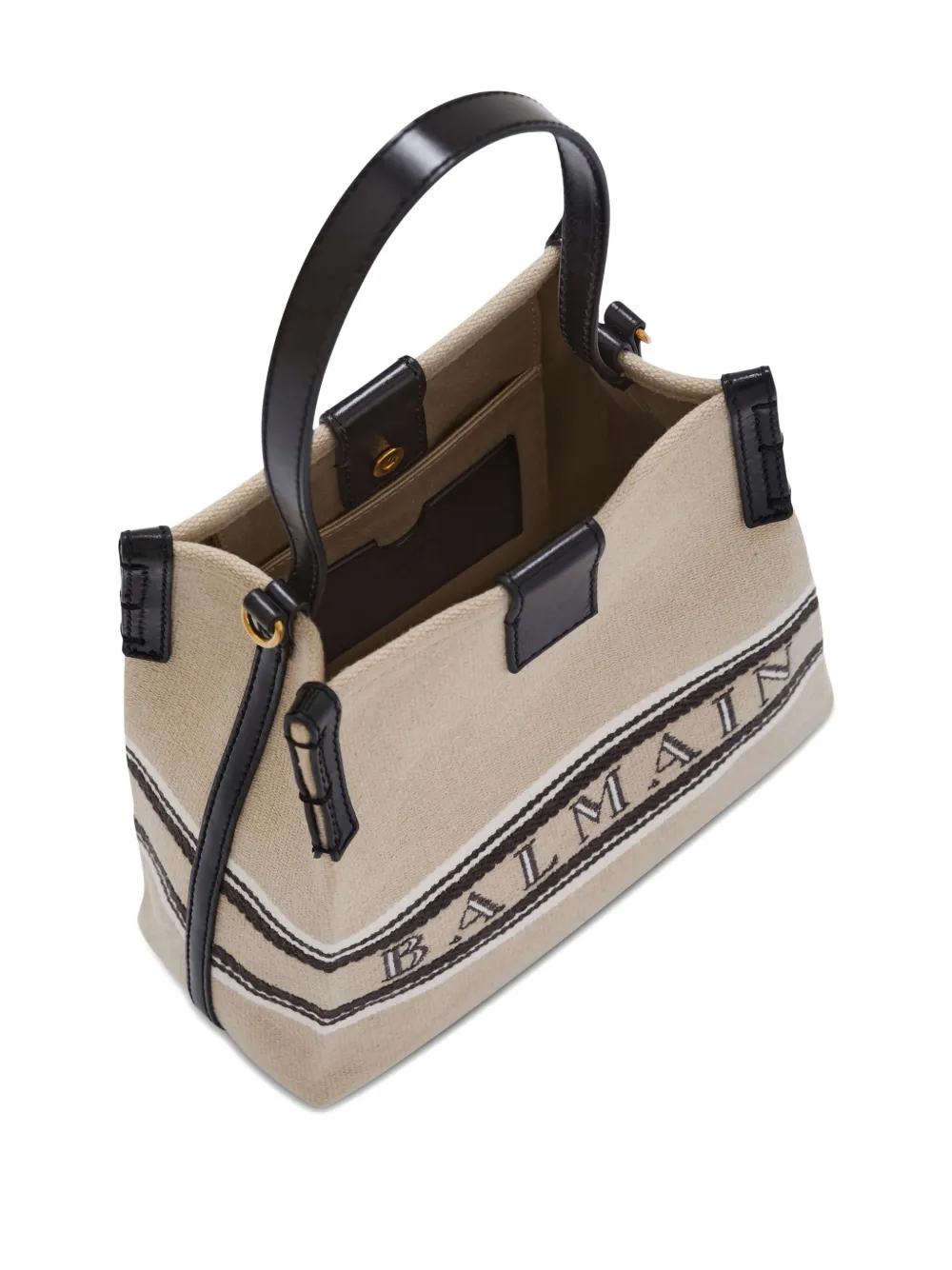 Balmain Release bucket-tas met gestreept detail Beige