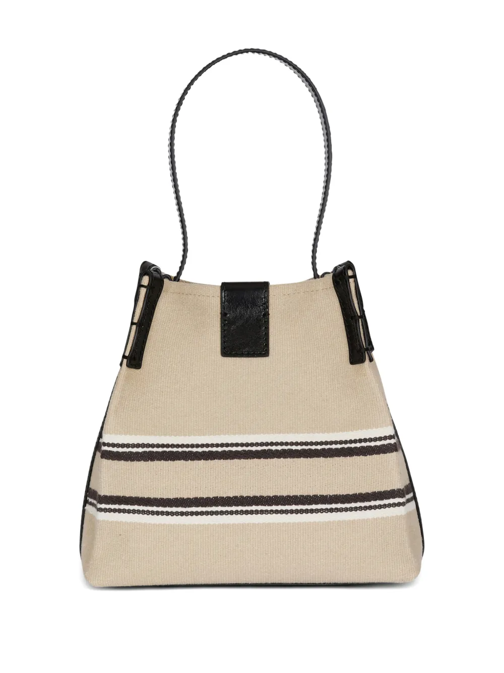 Balmain Release bucket-tas met gestreept detail Beige