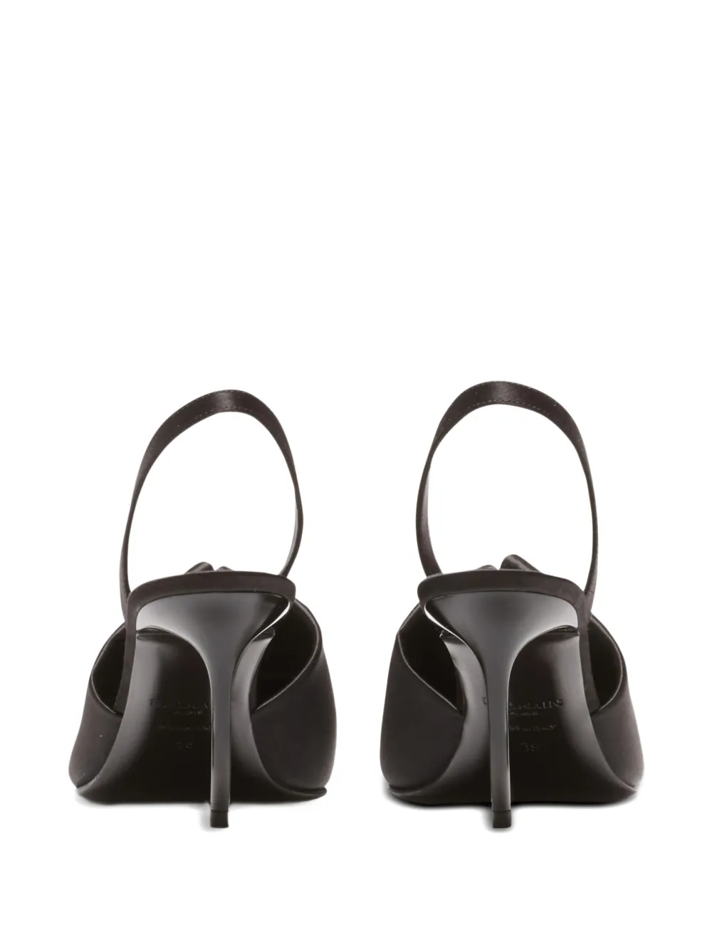 Balmain piercing-detail satin pumps Zwart
