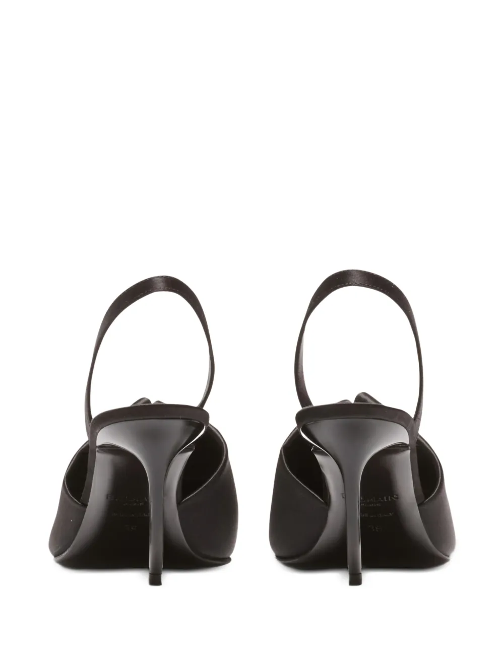  Balmain Piercing-detail Satin Pumps - Black 