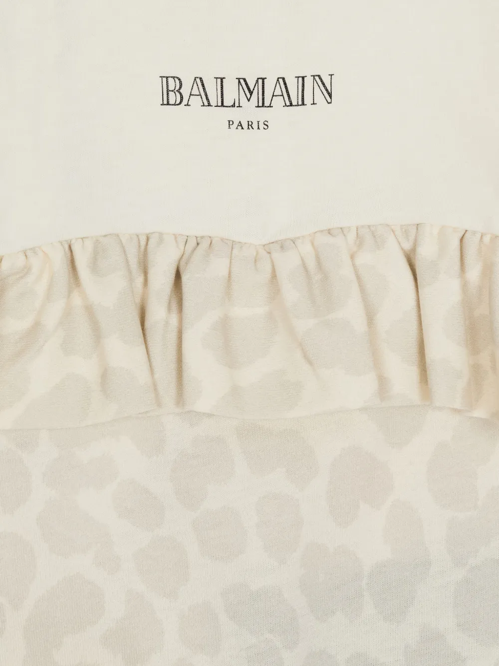  Balmain Kids Ruffled Leopard-print Babygrow (set Of Two) - Neutrals 
