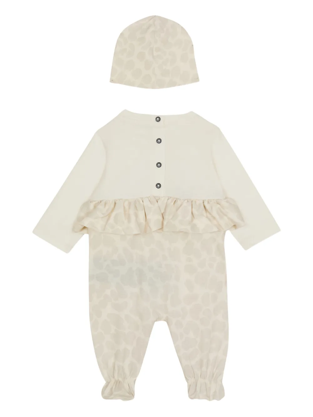  Balmain Kids Ruffled Leopard-print Babygrow (set Of Two) - Neutrals 