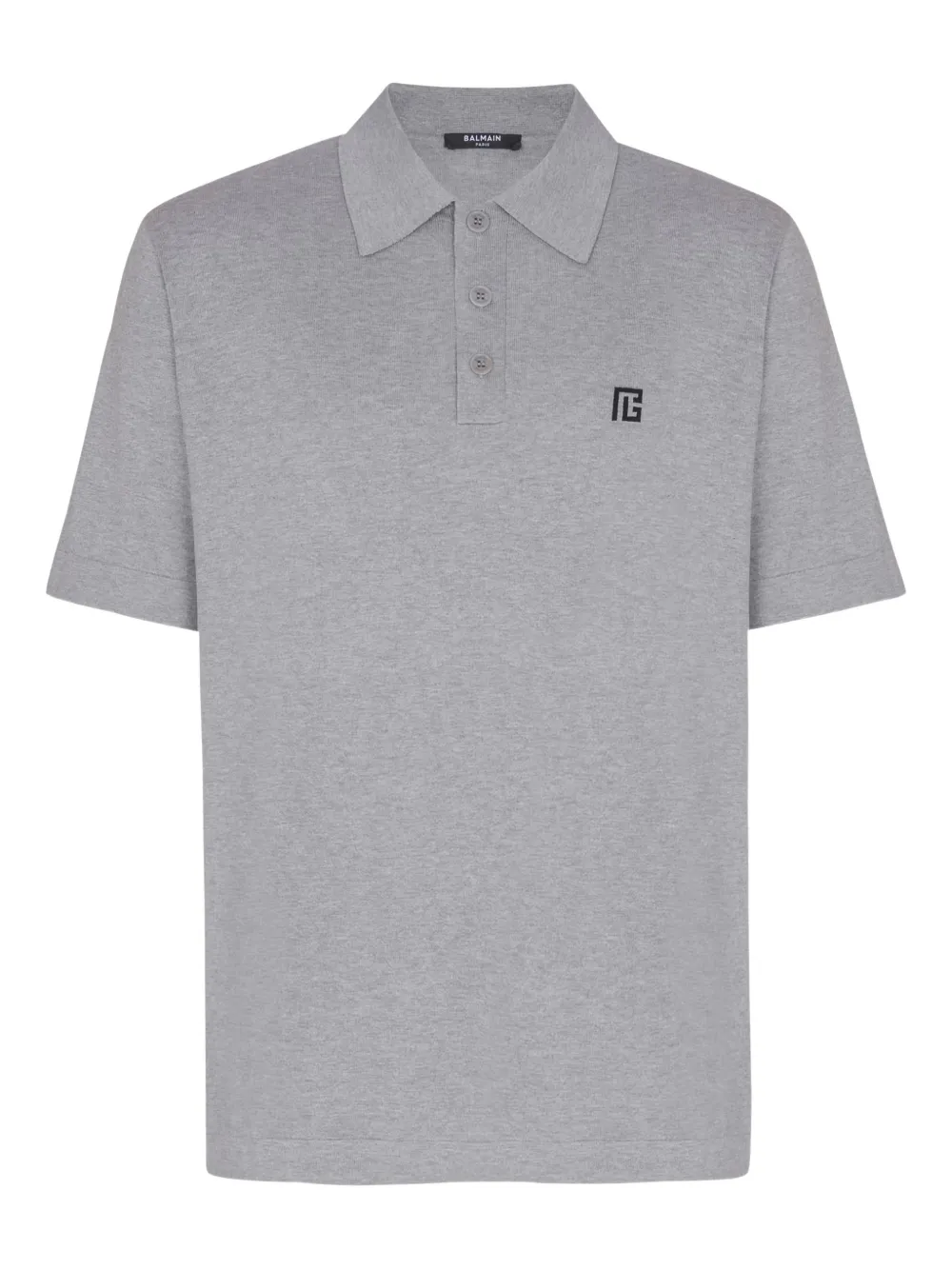 Balmain Embroidered Cotton Polo - Grau