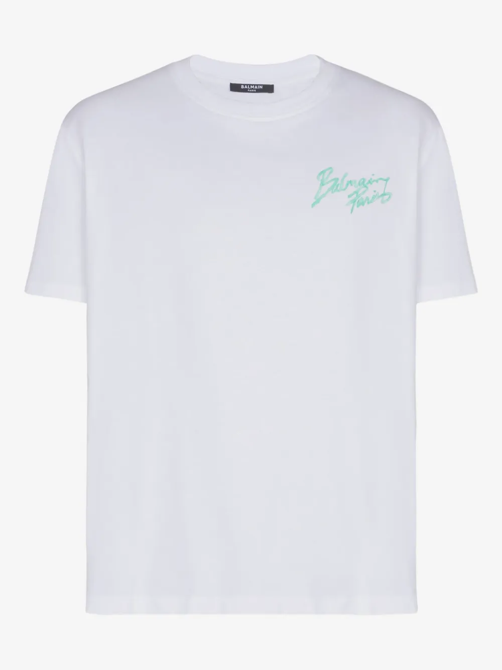 Balmain T-shirt with Balmain Paris brush print | White | Image 1
