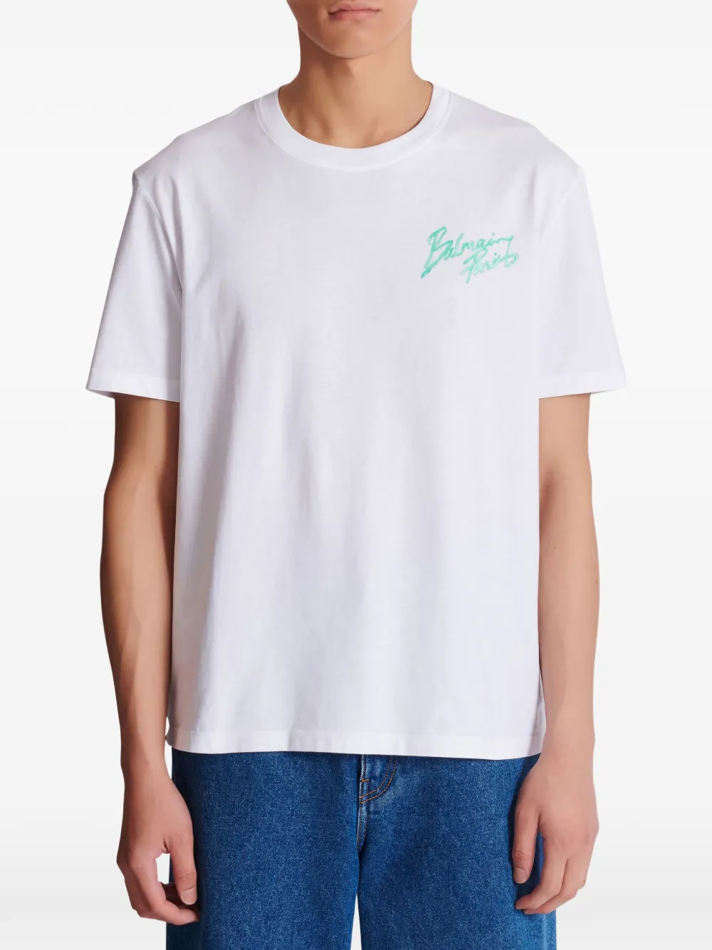 Balmain T-shirt met logoprint Wit