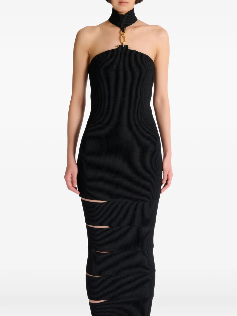 Balmain strapless tube dress - Zwart