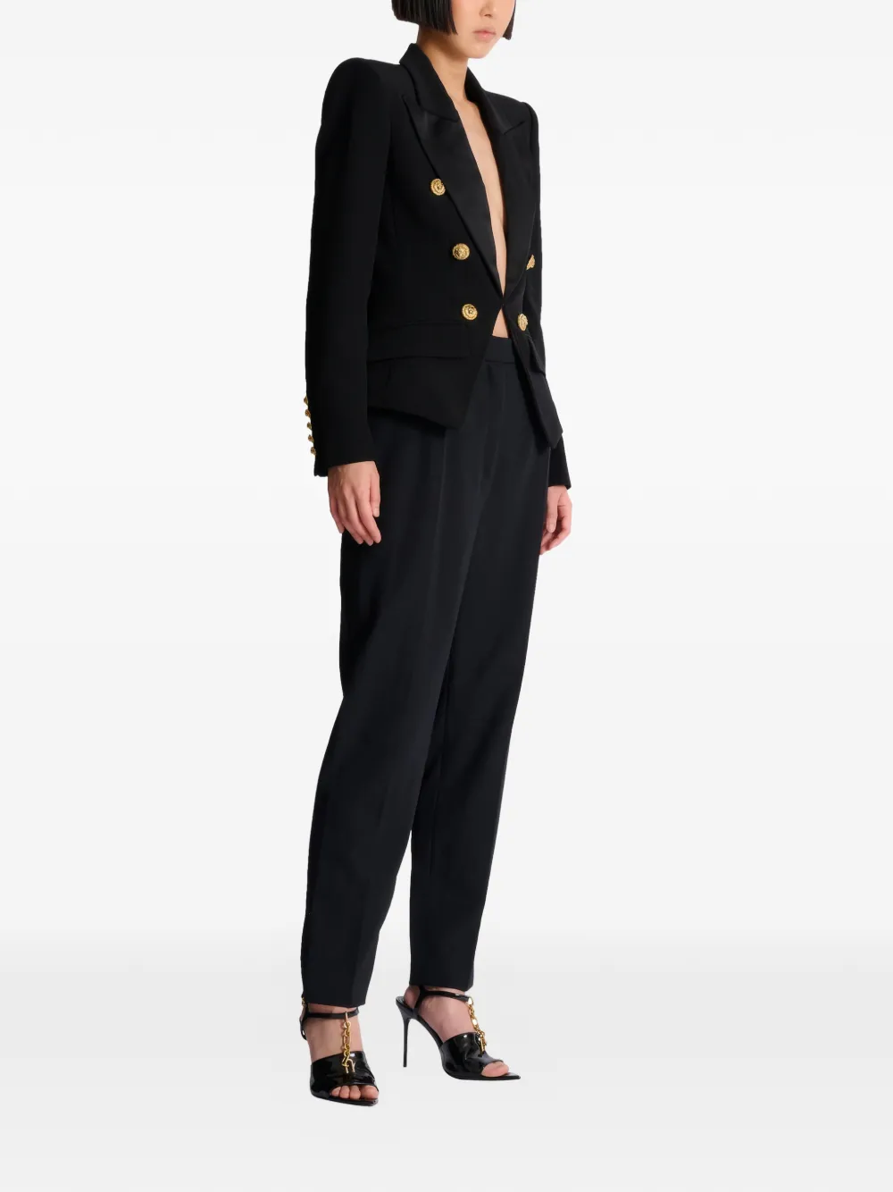 Balmain Blazer met dubbele rij knopen Zwart