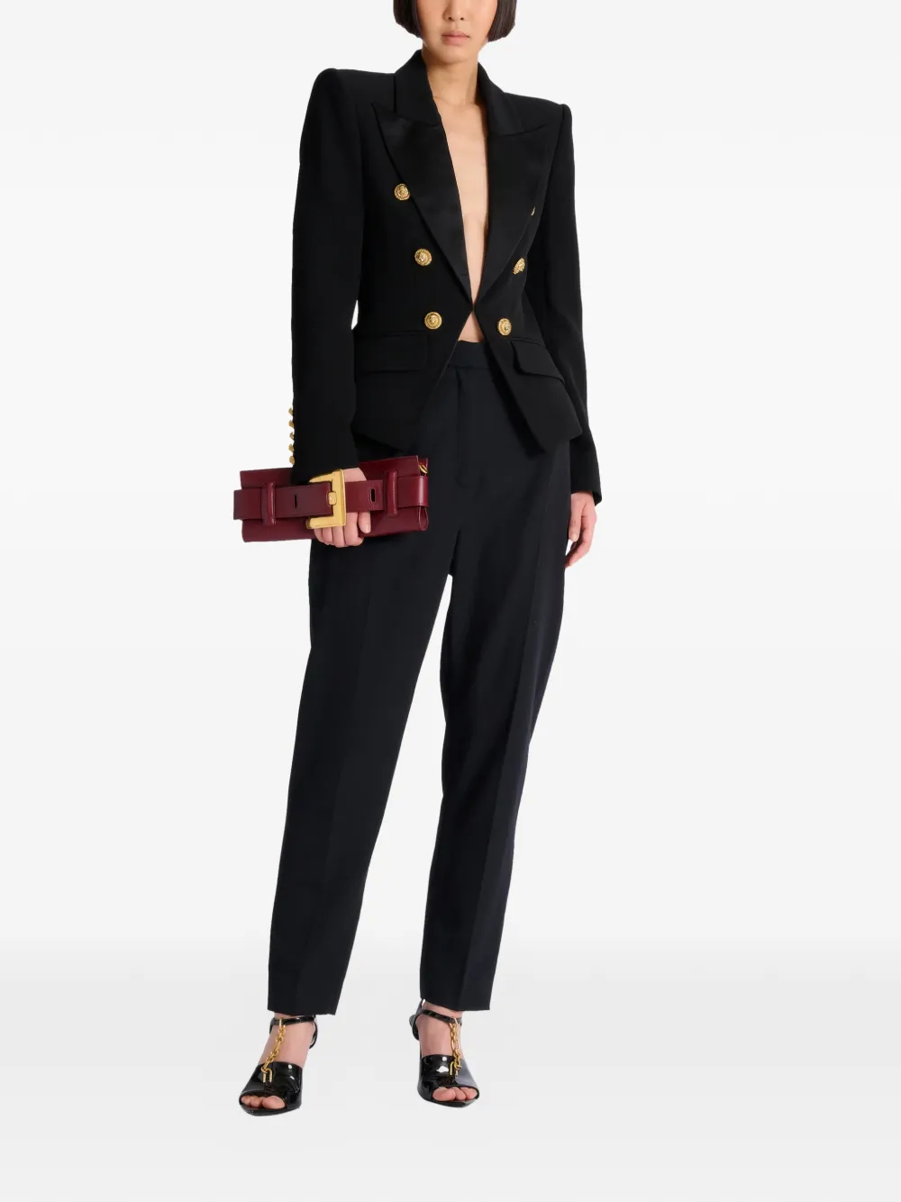 Balmain Blazer met dubbele rij knopen Zwart