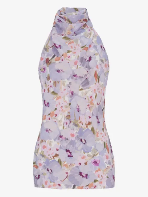 Balmain sleeveless top with poppy flower print