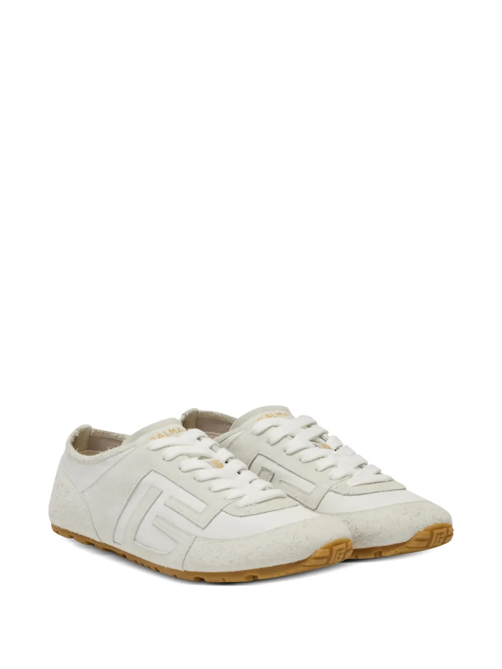 Balmain Racer 45 Trainers In Lambskin And Suede | Low-Tops | Image 2