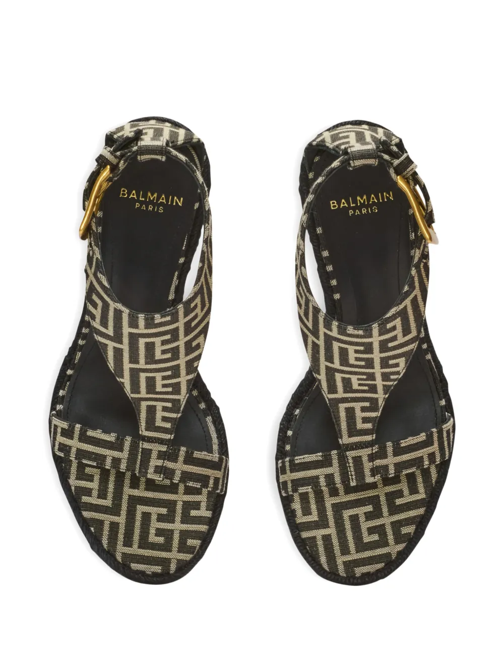 Balmain Anthem espadrilles met sleehak Zwart