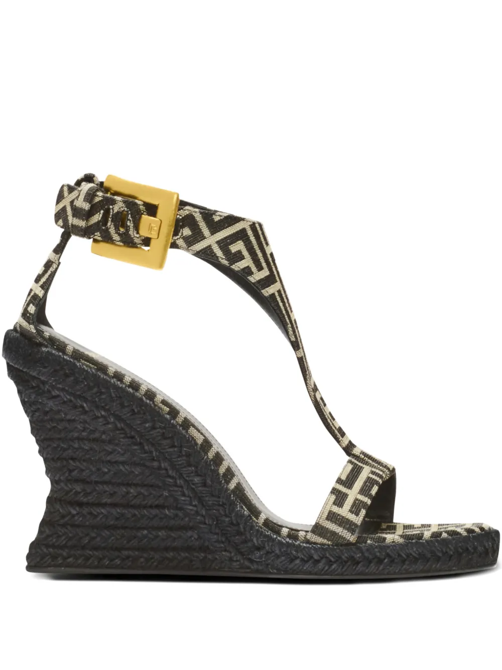 Balmain Anthem espadrilles met sleehak Zwart