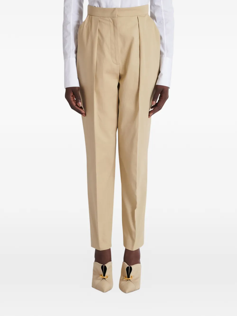 Balmain Pantalon met plooien Beige