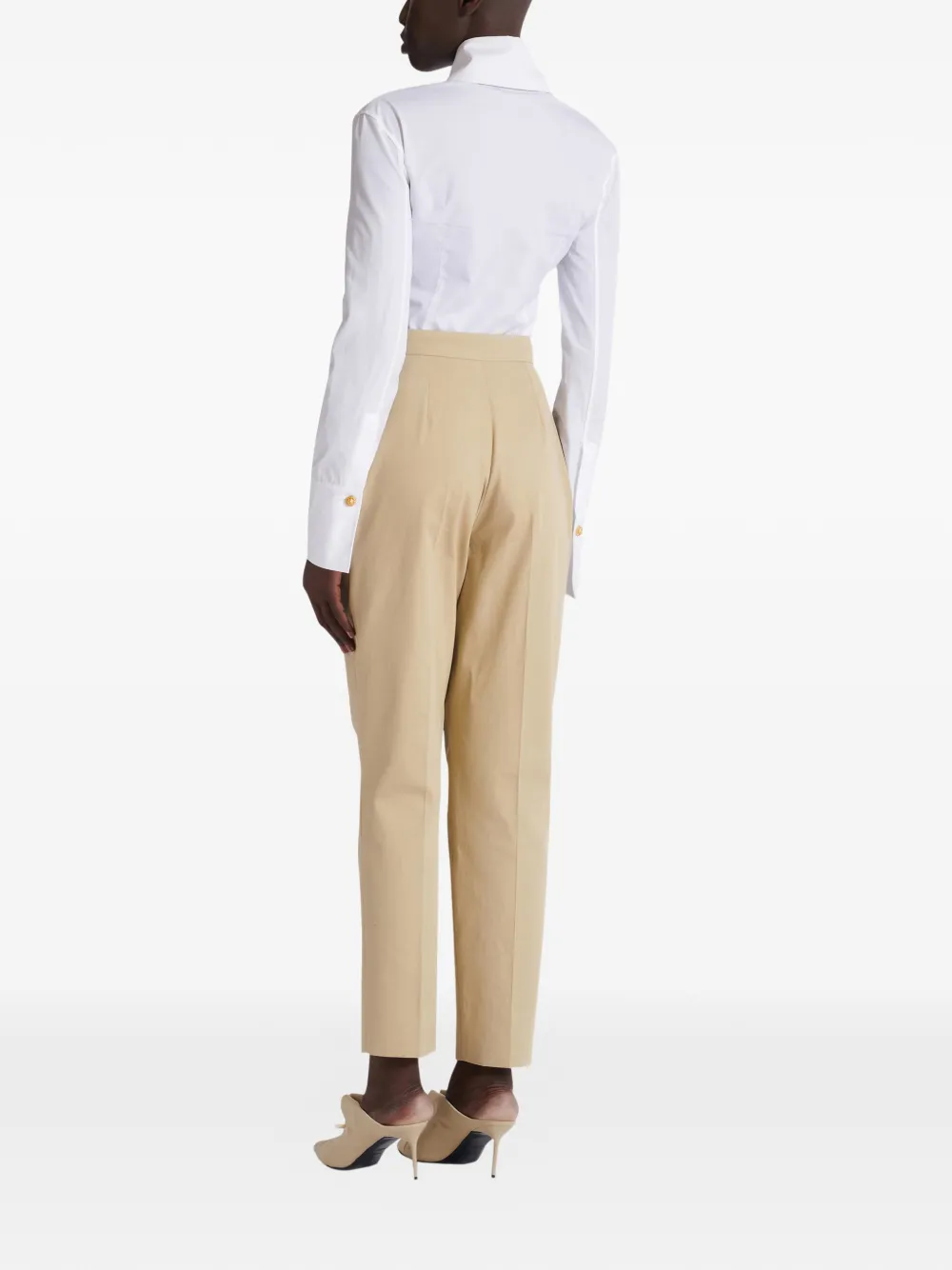 Balmain Pantalon met plooien Beige
