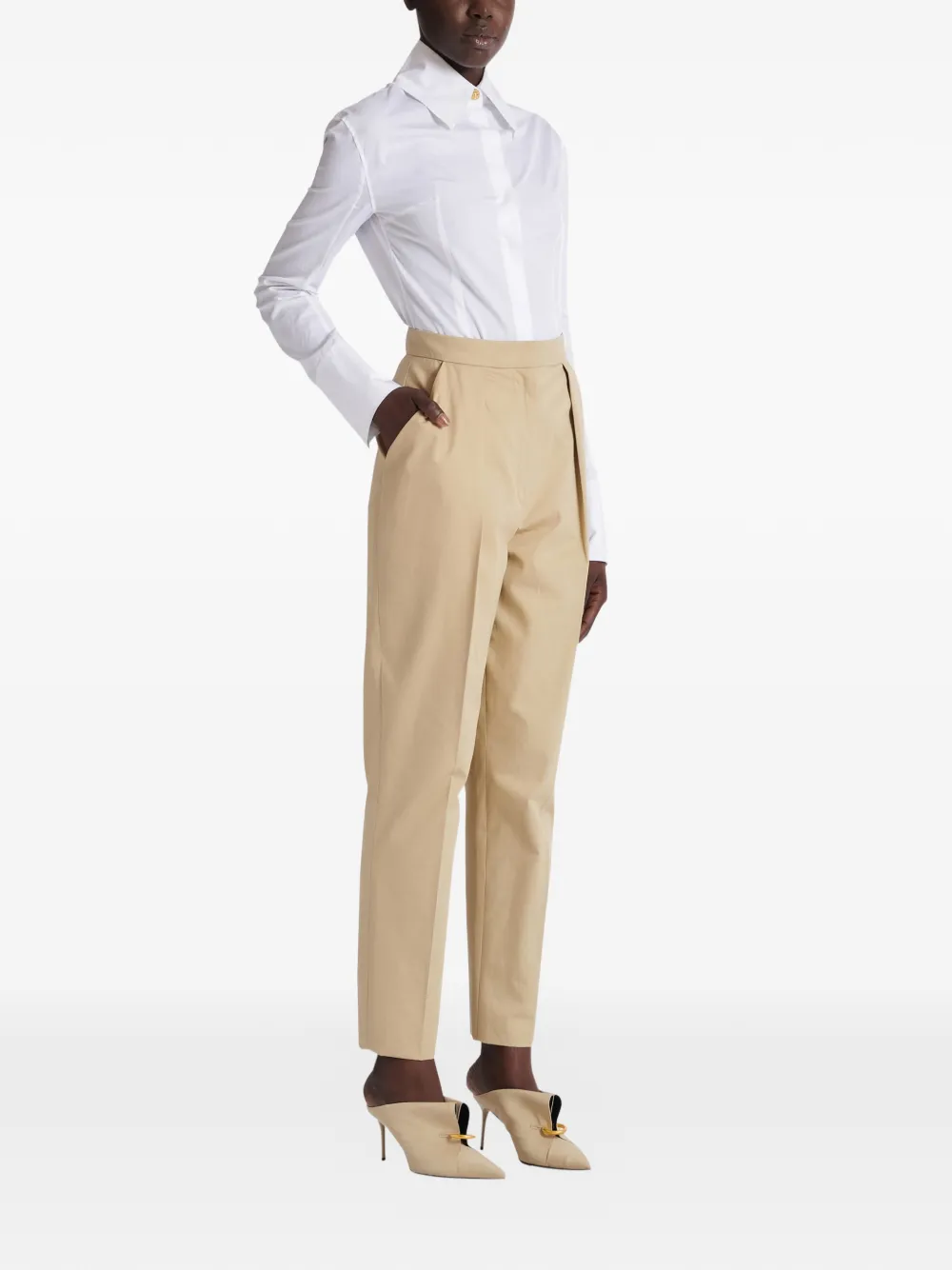  Balmain Darted Tailored Trousers - Neutrals 