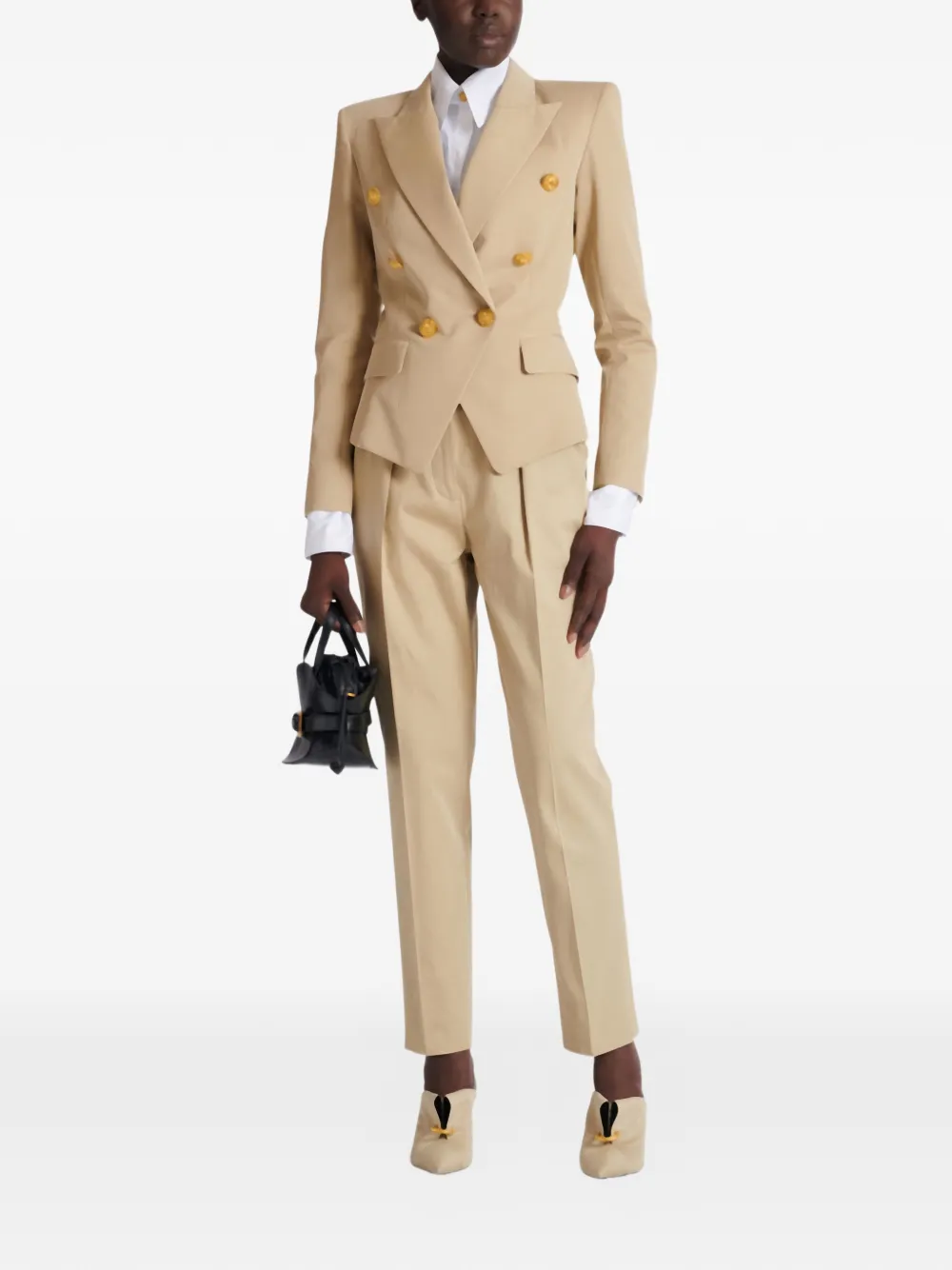 Balmain Darted Tailored Trousers - Neutrals 
