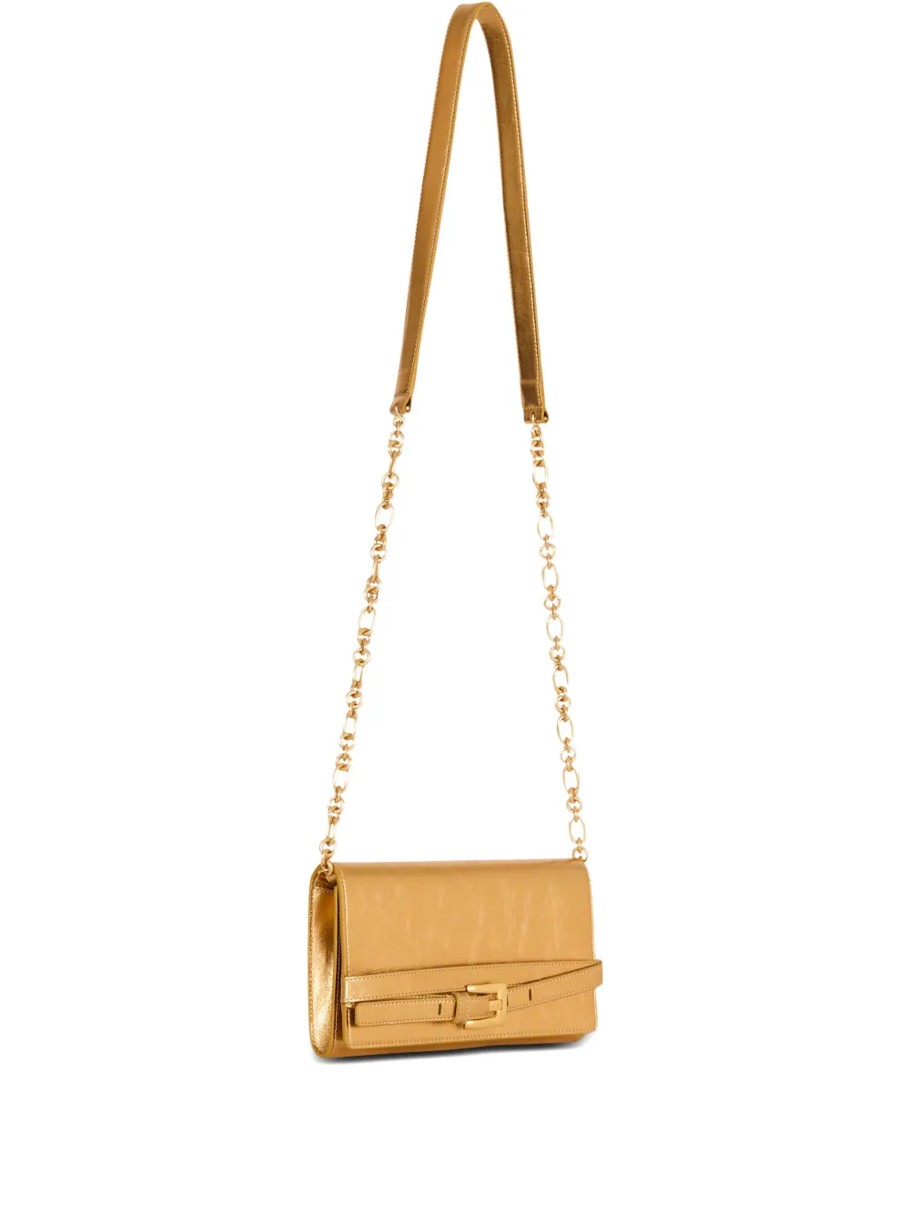  Balmain Shuffle Buckle Cross Body Bag - Gold 