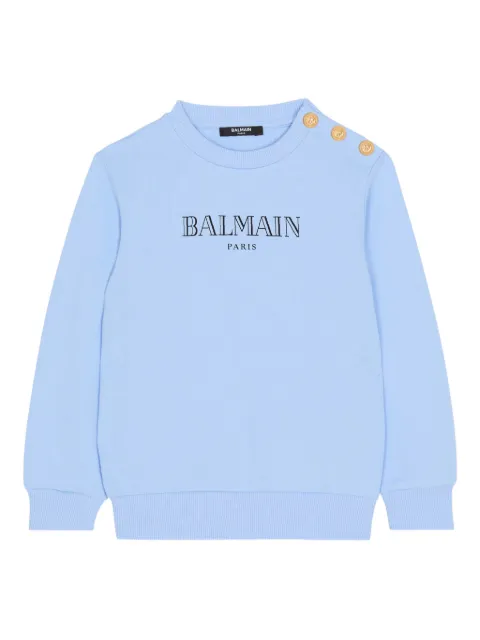 Balmain Kids printed buttoned sweatshirt