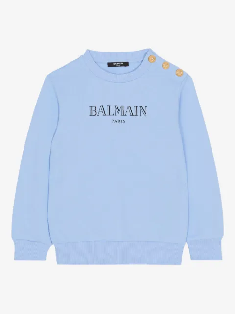 Balmain Kids printed buttoned sweatshirt