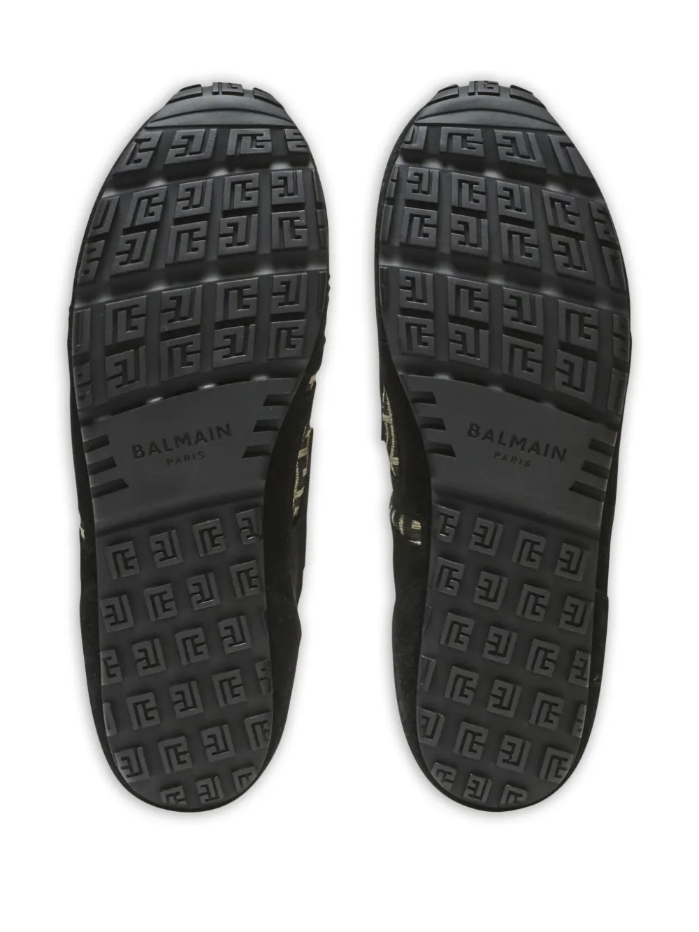 Balmain Racer sneakers met monogram-jacquard Zwart