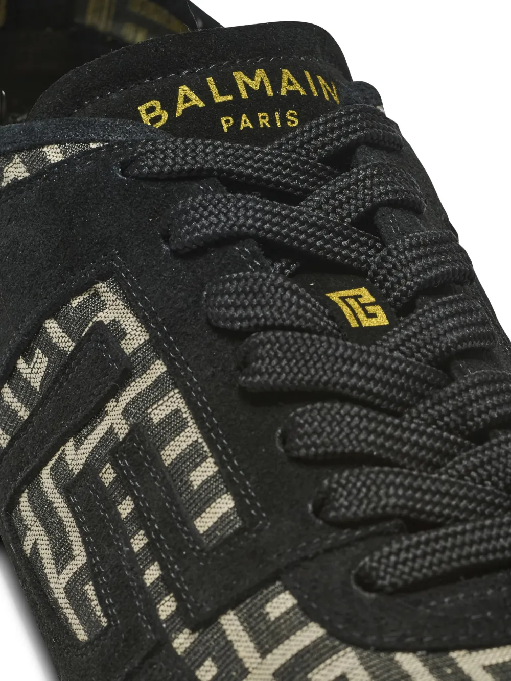 Balmain Racer sneakers met monogram-jacquard Zwart