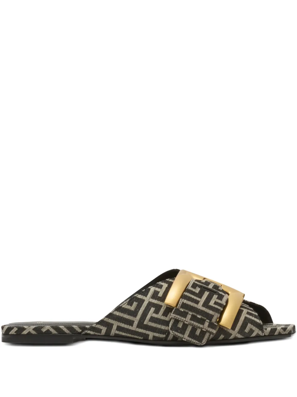 Balmain Anthem sandalen met monogram-print Zwart