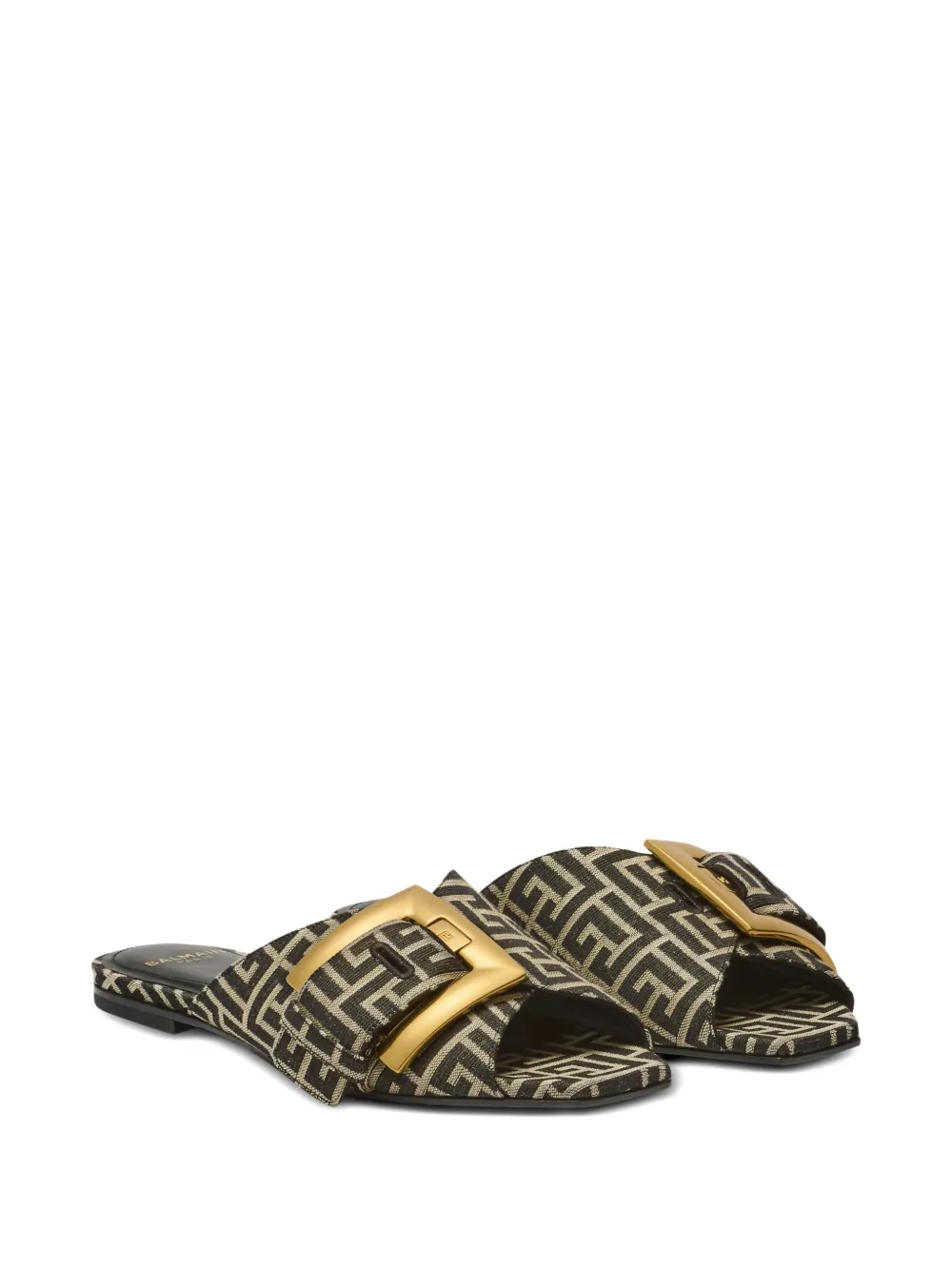 Balmain Anthem sandalen met monogram-print Zwart