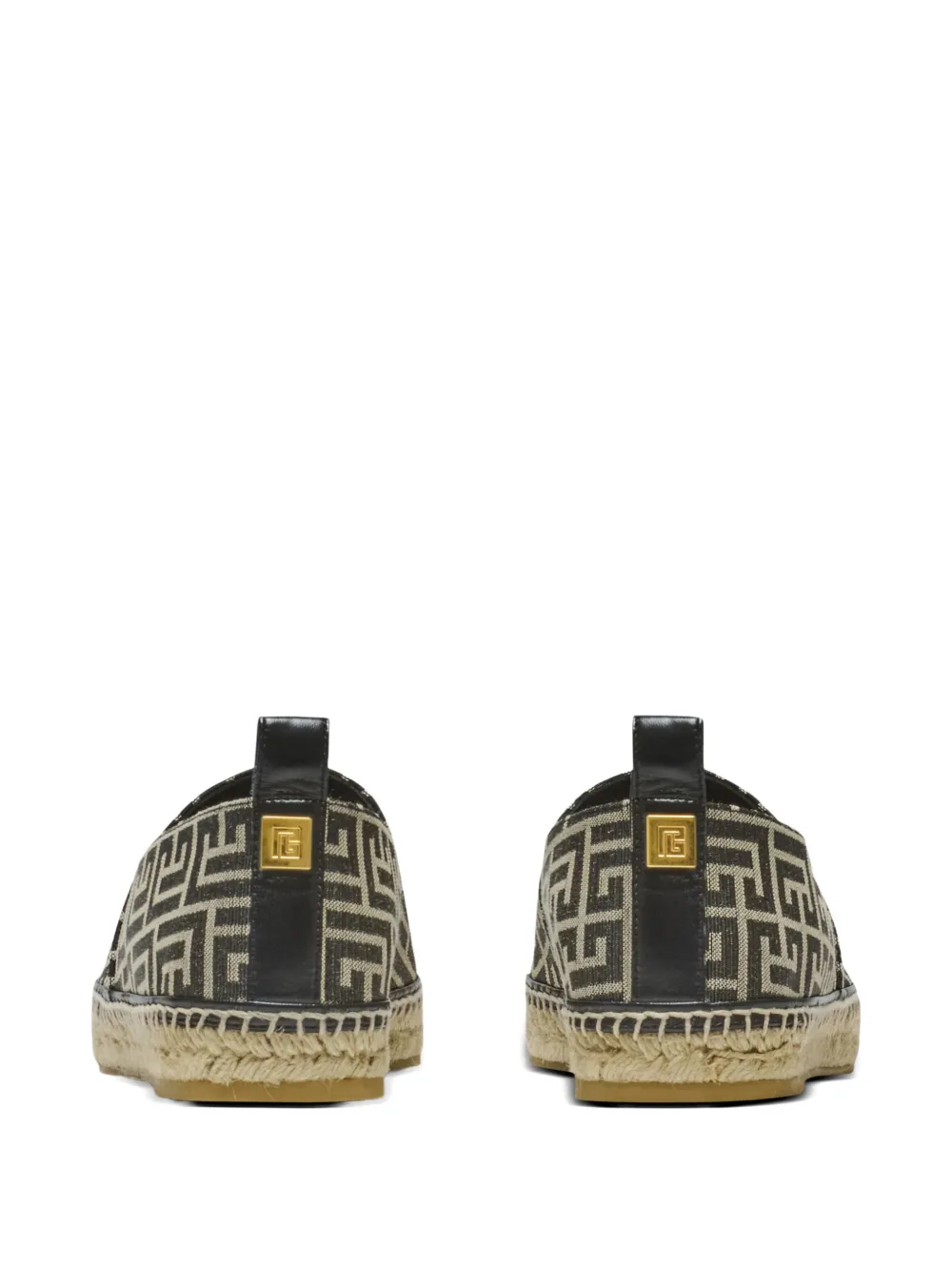 Balmain Espadrilles met monogram-jacquard Zwart