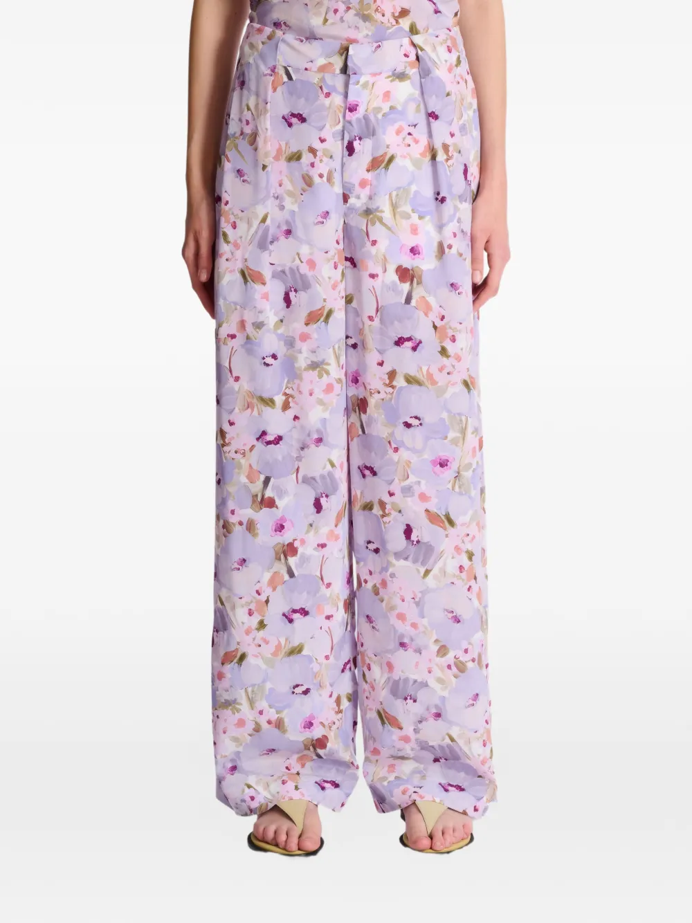 Balmain Poppy Flower broek Paars