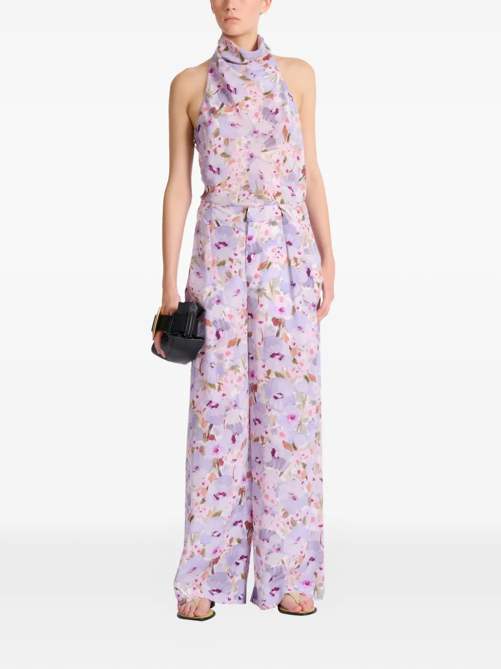 Balmain Poppy Flower broek - Paars